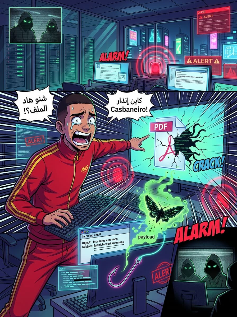 Hamla dial Phishing "Casbaneiro": Mujrimin indomniya men l-Brazil kay-stahdfu Amrika l-Latiniya u l-Europe b’milafat PDF mu3aqqada - صفحة 1
