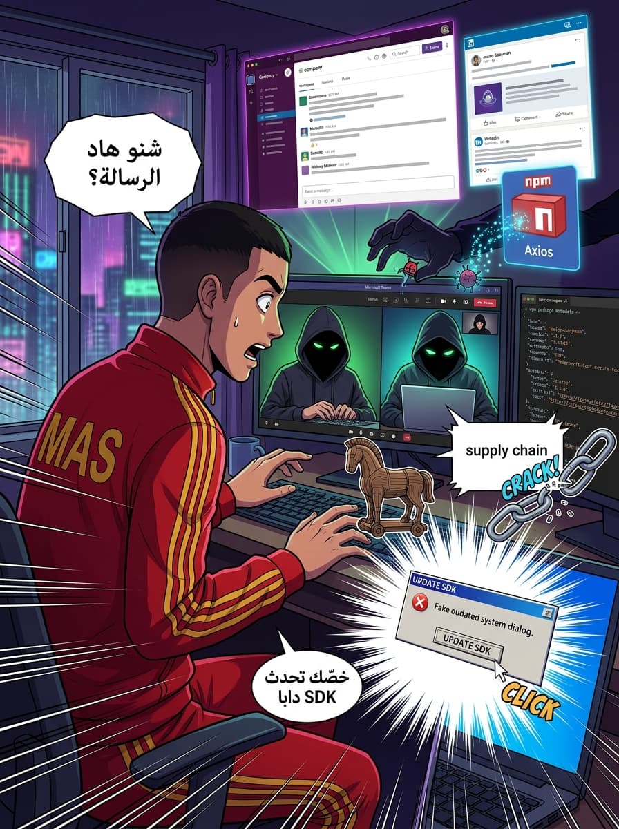 الهاكرز ديال كوريا الشمالية كيستهدفو المطور ديال Axios فـ هجوم متطور على "سلسلة التوريد" (Supply Chain) ديال npm - صفحة 1
